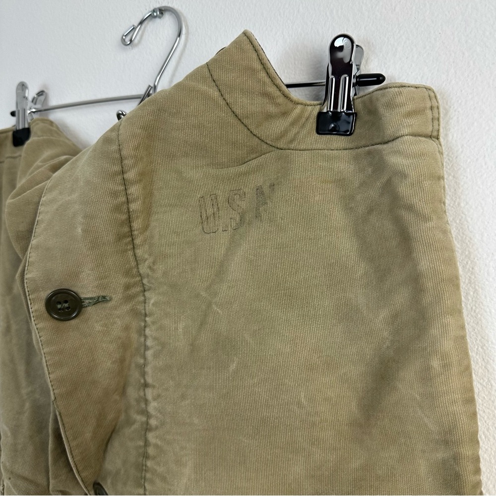 Vintage 1940s US Navy Deck Overalls USN Bib Stencil Pants WWII Military Sz Small